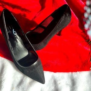 Never worn. Black Mesh Pump, 4” heel. Classic Beaty.